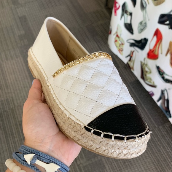 Shoes - White quilted espadrille
